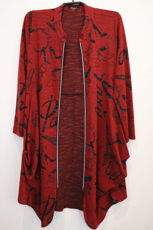 Jacke / Kleid mit Reißverschluss und zwei Taschen, Paris, Entree, Ansicht Vorne offen
