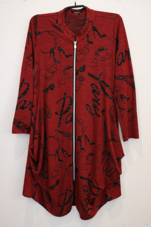 Jacke / Kleid mit Reißverschluss und zwei Taschen, Paris, Entree, Ansicht Vorne geschlossen