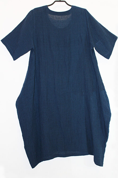 Ballon-Kleid, lang, mit zwei Taschen, königsblau