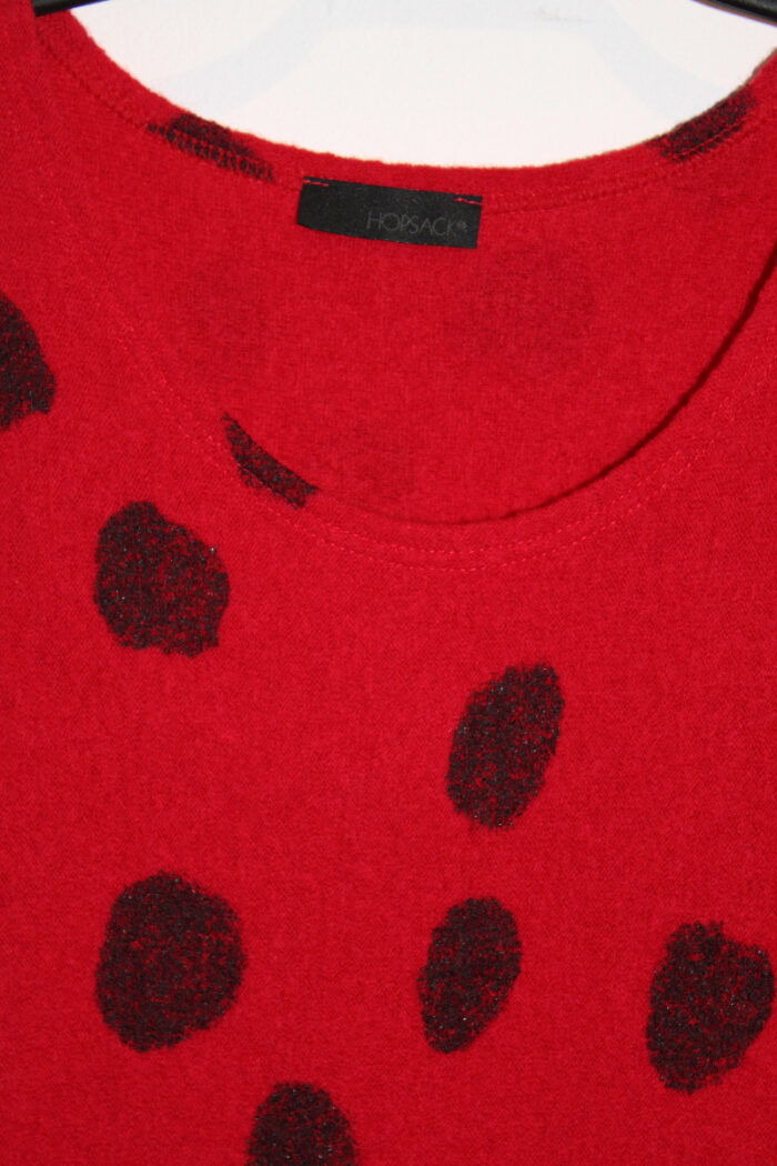 Kleid, rot, gepunktet